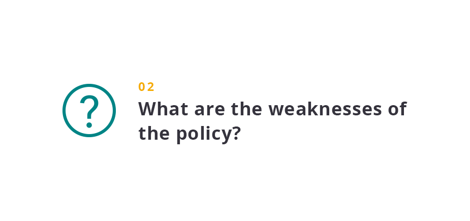 What are the weaknesses of the policy?